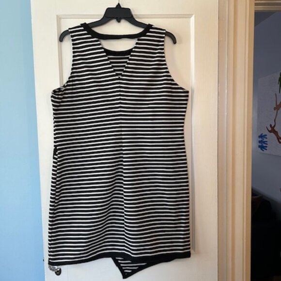 FINAL PRICE:  Black and white striped sheath dress - Picture 2 of 6